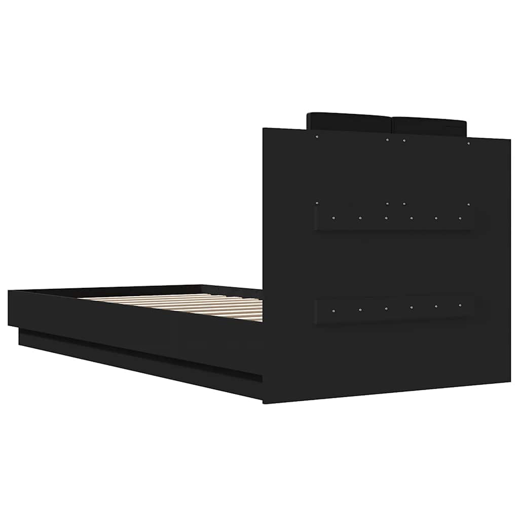 vidaXL Bed Frame with LED without Mattress Black 100x200 cm