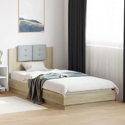 vidaXL Bed Frame | Sonoma Oak | Engineered wood, Plywood | Single | Bed Frame