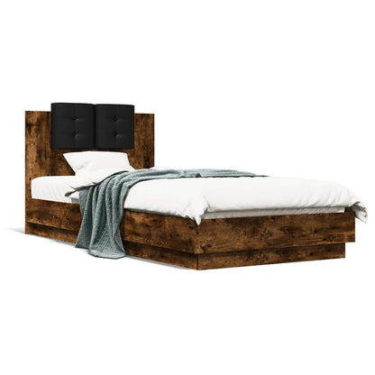 vidaXL Bed Frame | Smoked Oak | Engineered wood, Plywood | Single | Bed Frame
