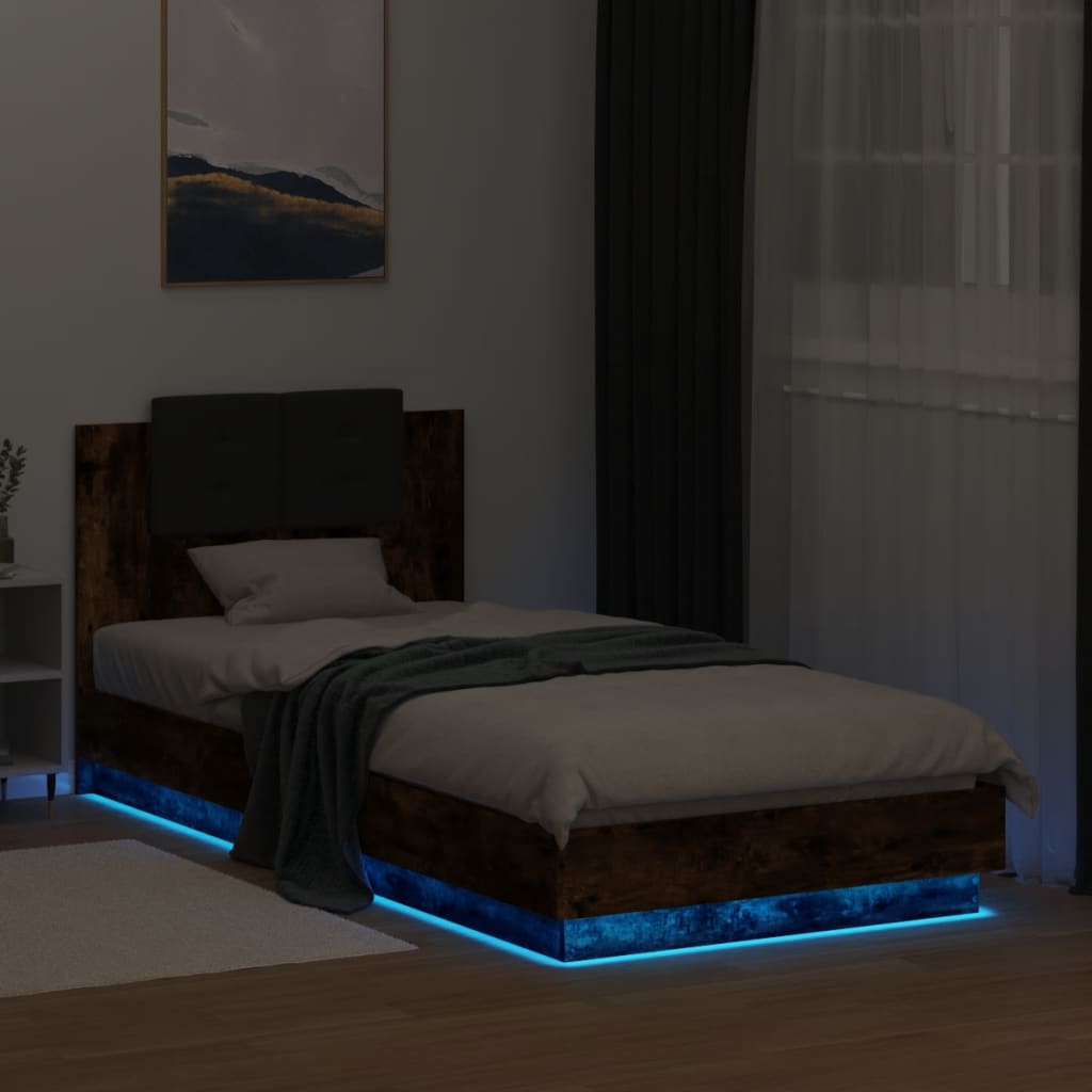 vidaXL Bed Frame | Smoked Oak | Engineered wood, Plywood | Single | Bed Frame
