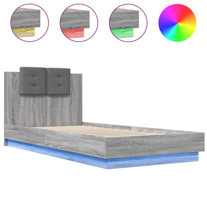 vidaXL Bed Frame | Grey sonoma | Engineered wood, Plywood | Single | Bed Frame
