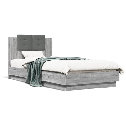 vidaXL Bed Frame | Grey sonoma | Engineered wood, Plywood | Single | Bed Frame