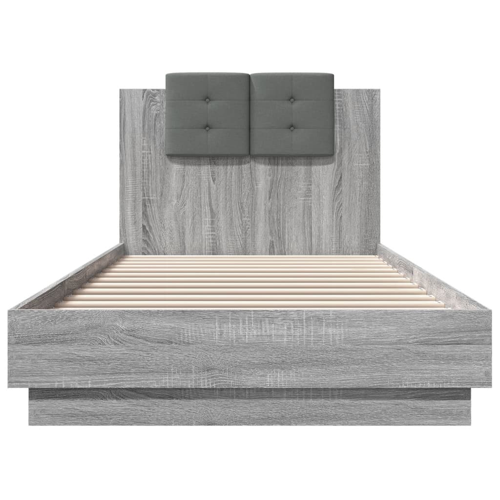 vidaXL Bed Frame | Grey sonoma | Engineered wood, Plywood | Single | Bed Frame