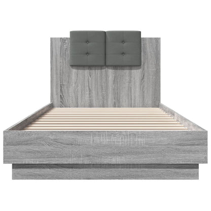 vidaXL Bed Frame | Grey sonoma | Engineered wood, Plywood | Single | Bed Frame