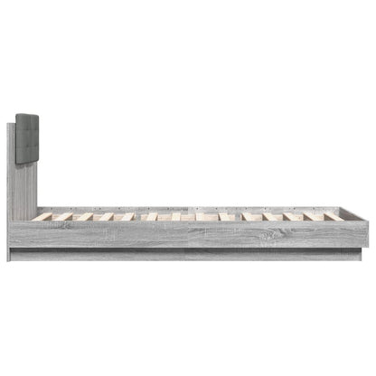 vidaXL Bed Frame with LED without Mattress Grey Sonoma 100x200 cm