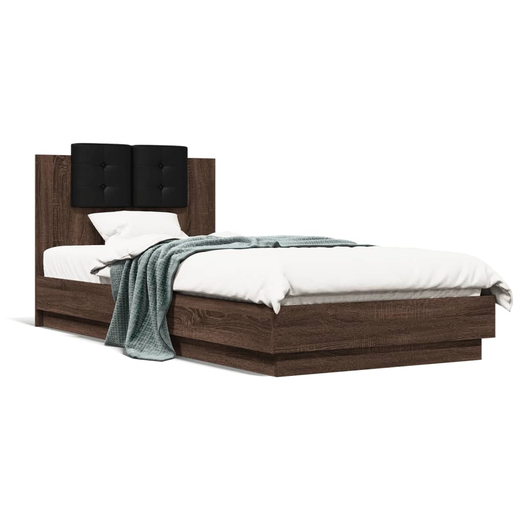 vidaXL Bed Frame | Brown Oak | Engineered wood | Single | Bed Frame