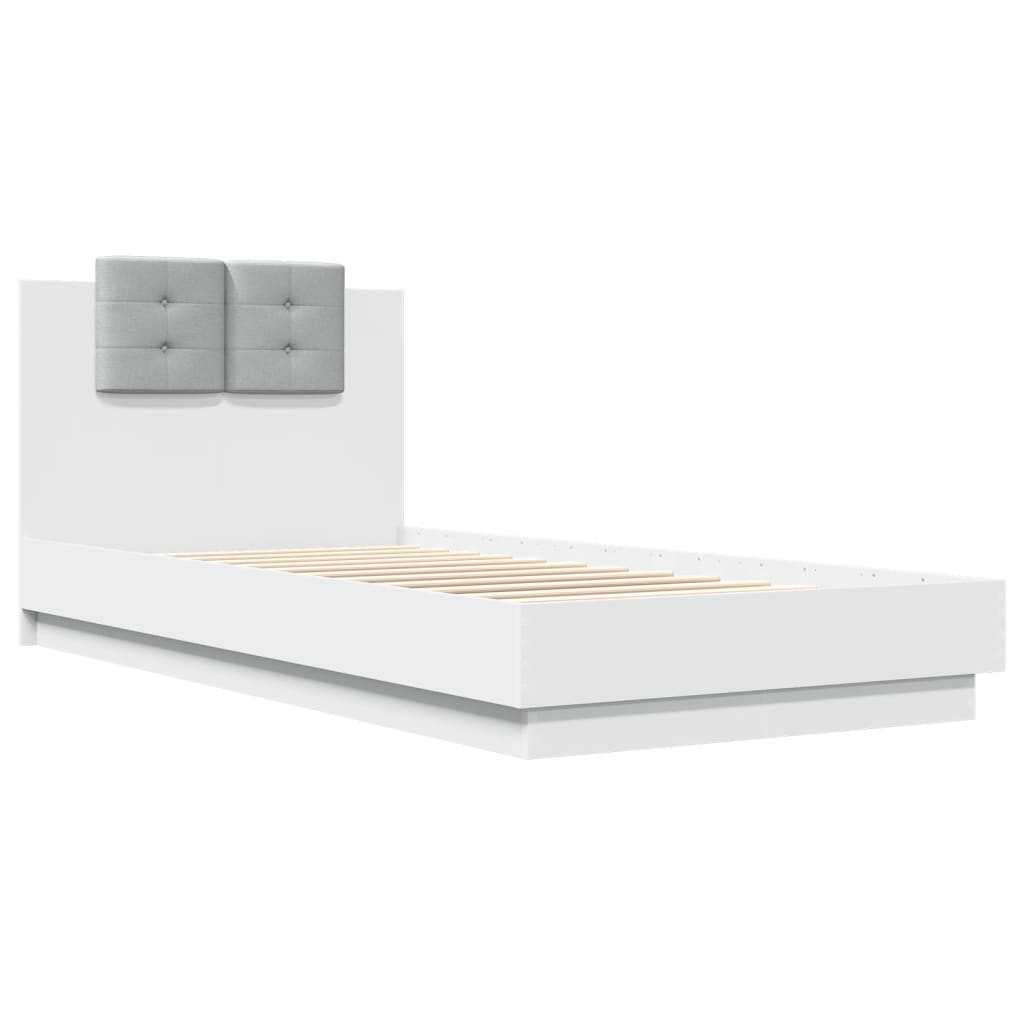 vidaXL Bed Frame | White | Engineered wood and plywood | Single | Bed Frame