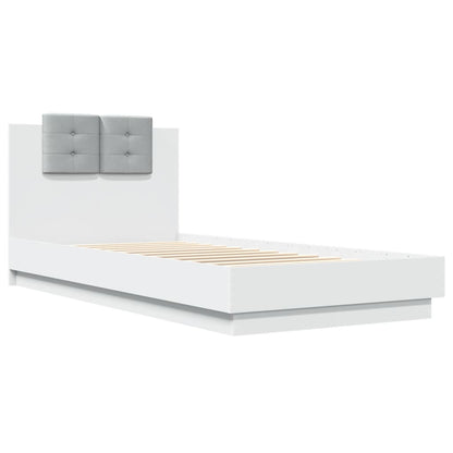 vidaXL Bed Frame | White | Engineered wood and plywood | Single | Bed Frame