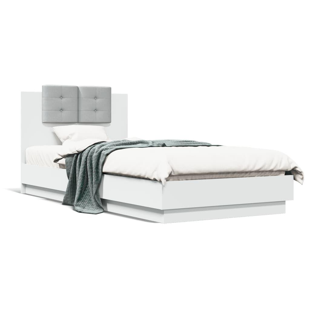 vidaXL Bed Frame | White | Engineered wood and plywood | Single | Bed Frame