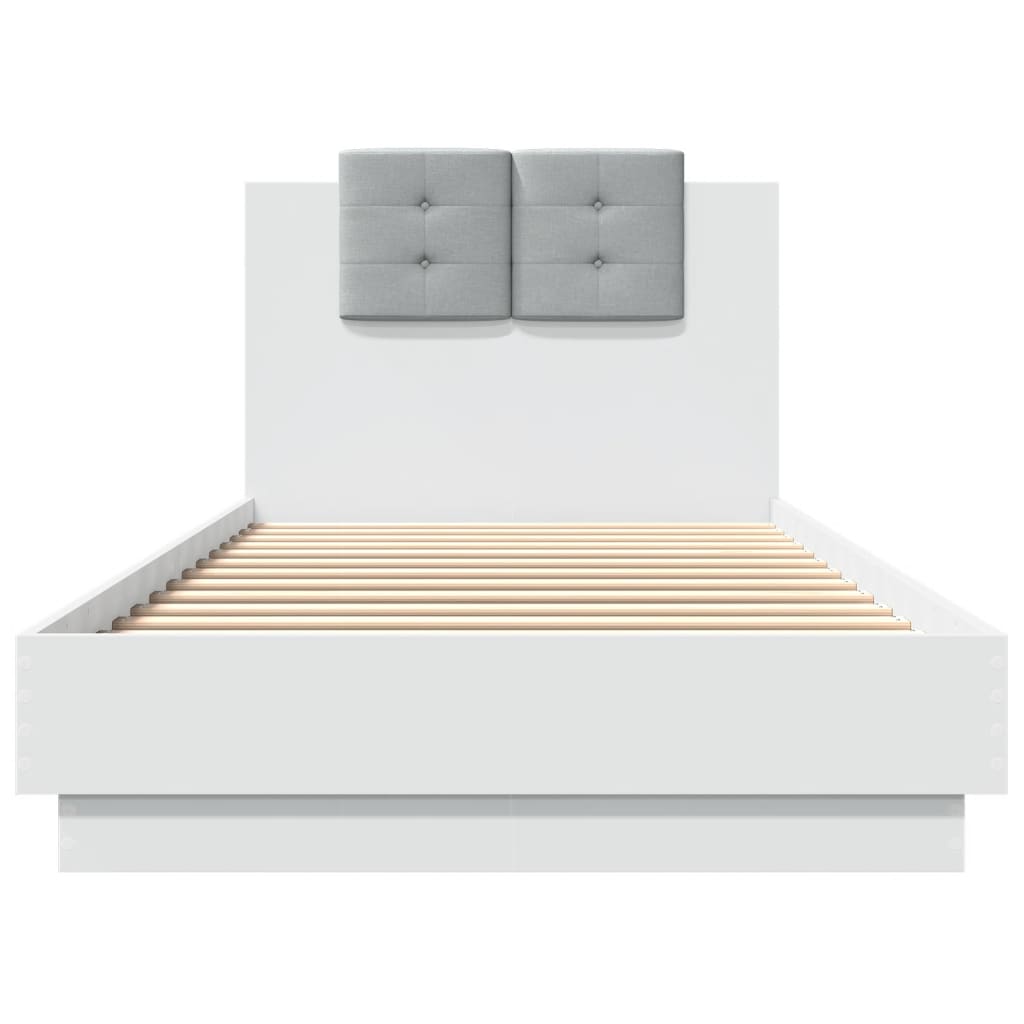 vidaXL Bed Frame | White | Engineered wood and plywood | Single | Bed Frame