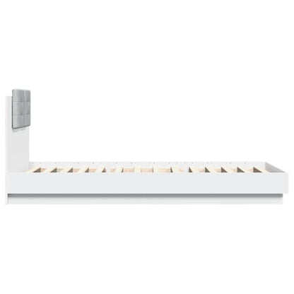 vidaXL Bed Frame with LED without Mattress White 90x200 cm