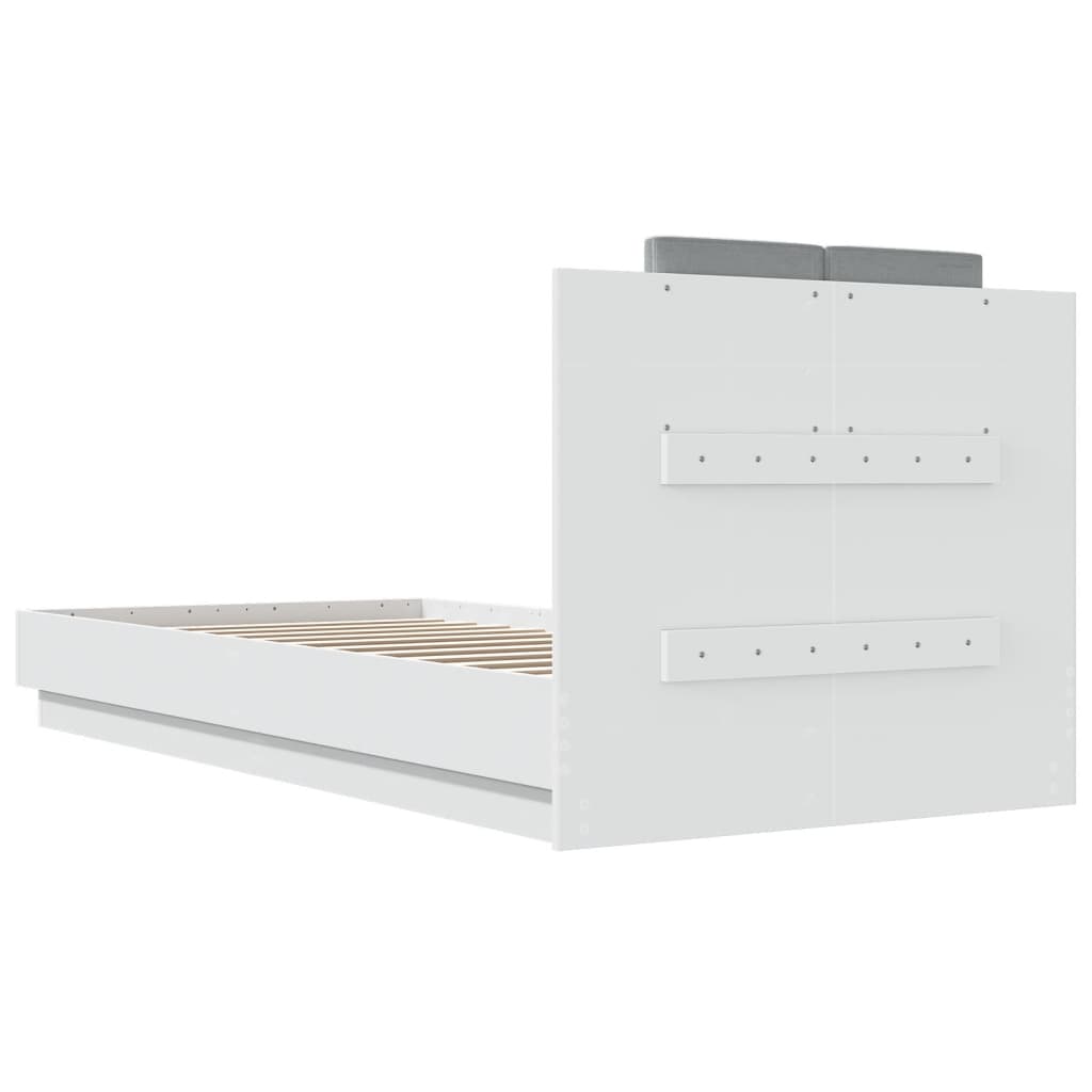 vidaXL Bed Frame | White | Engineered wood and plywood | Single | Bed Frame