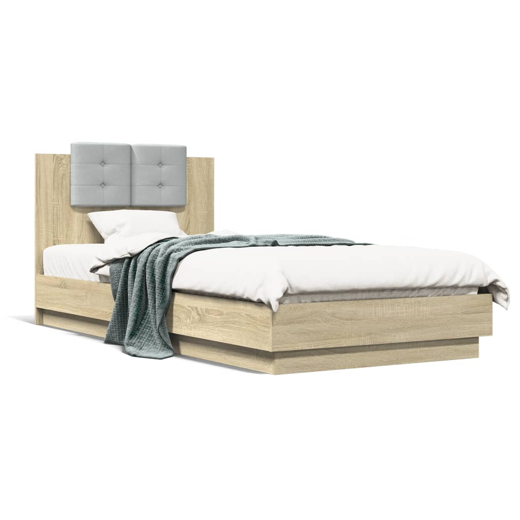 vidaXL Bed Frame | Sonoma Oak | Engineered Wood | Single | Single Bed Frame