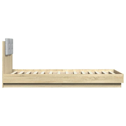 vidaXL Bed Frame with LED without Mattress Sonoma Oak 90x200 cm