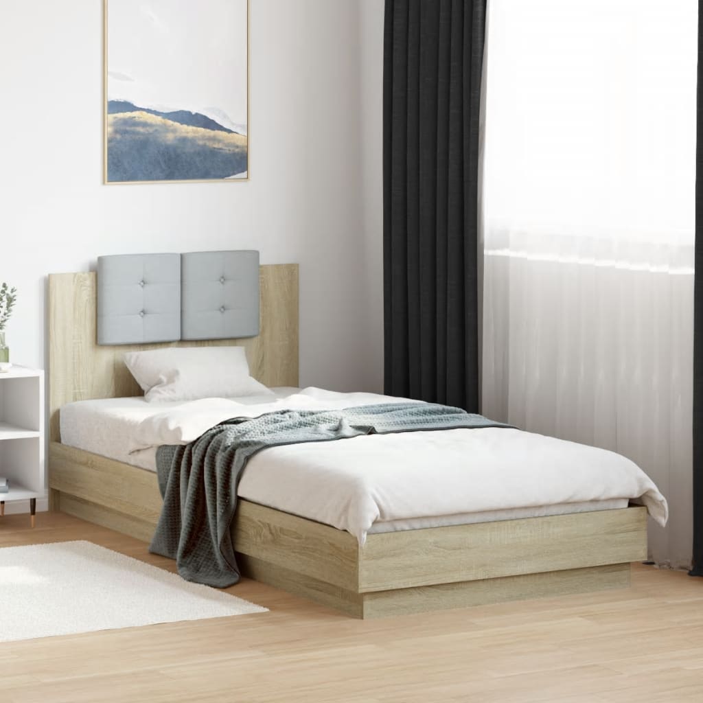 vidaXL Bed Frame | Sonoma Oak | Engineered Wood | Single | Single Bed Frame