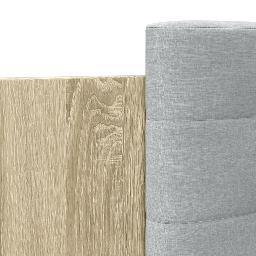 vidaXL Bed Frame with LED without Mattress Sonoma Oak 135x190 cm Double