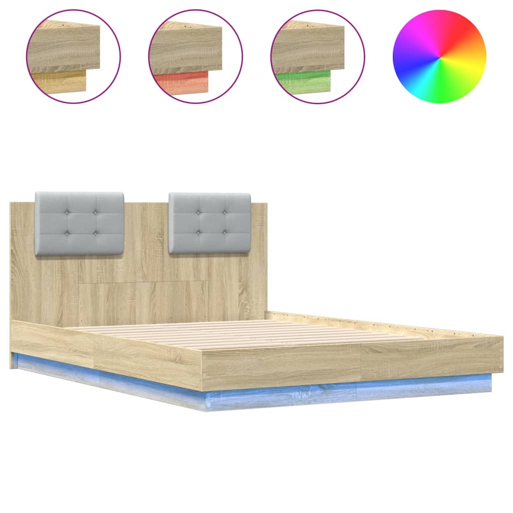vidaXL Bed Frame | Sonoma Oak | Engineered wood | Small Double | Bed Frame