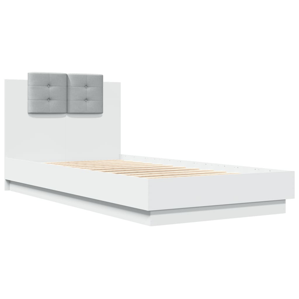 vidaXL Bed Frame | White | Engineered wood | Single | Bed Frame | Rectangular