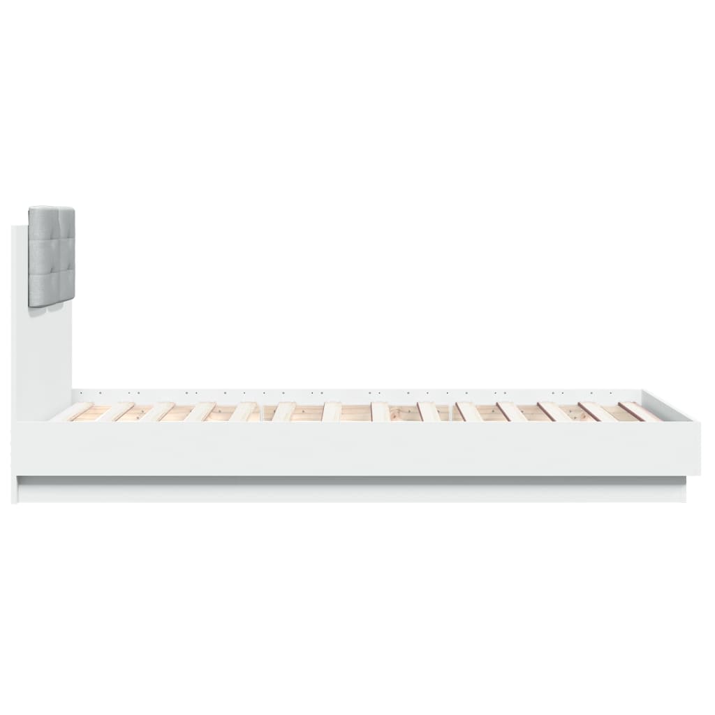vidaXL Bed Frame | White | Engineered wood | Single | Bed Frame | Rectangular