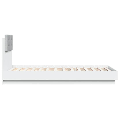 vidaXL Bed Frame with LED without Mattress White 90x190 cm Single