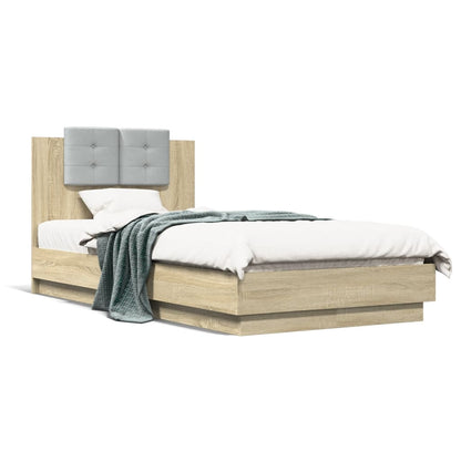 vidaXL Bed Frame | Sonoma Oak | Engineered wood with plywood slats | Single
