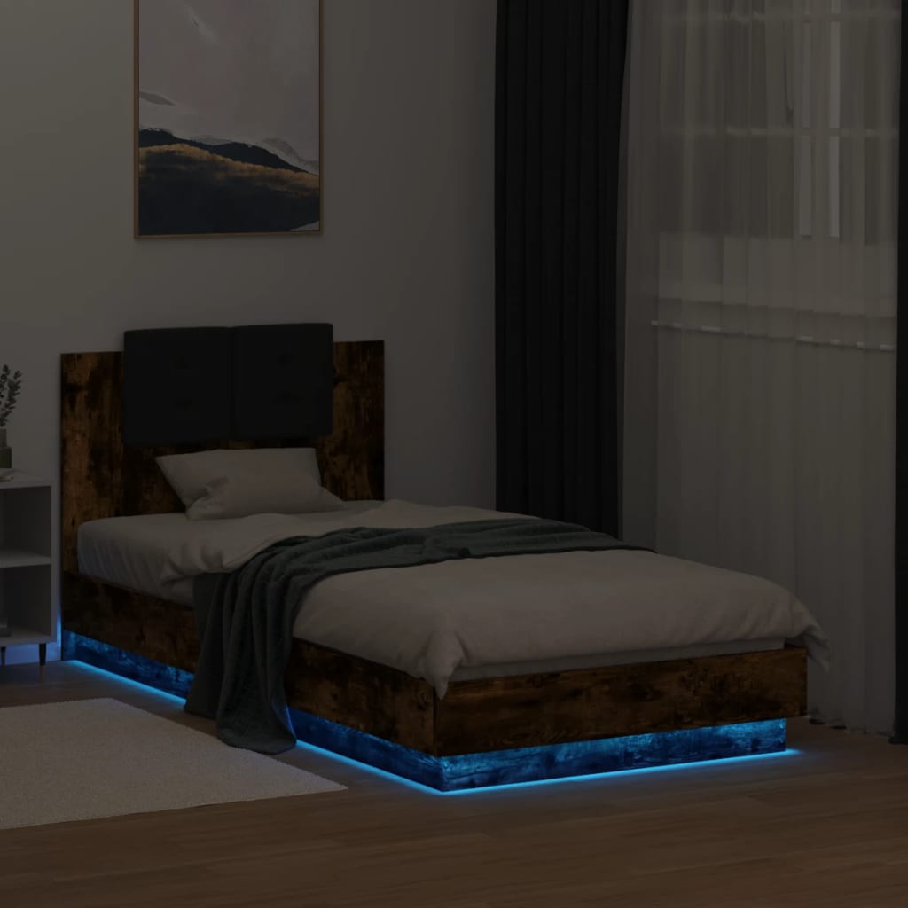 vidaXL Bed Frame | Smoked Oak | Engineered wood | Single | Bed Frame