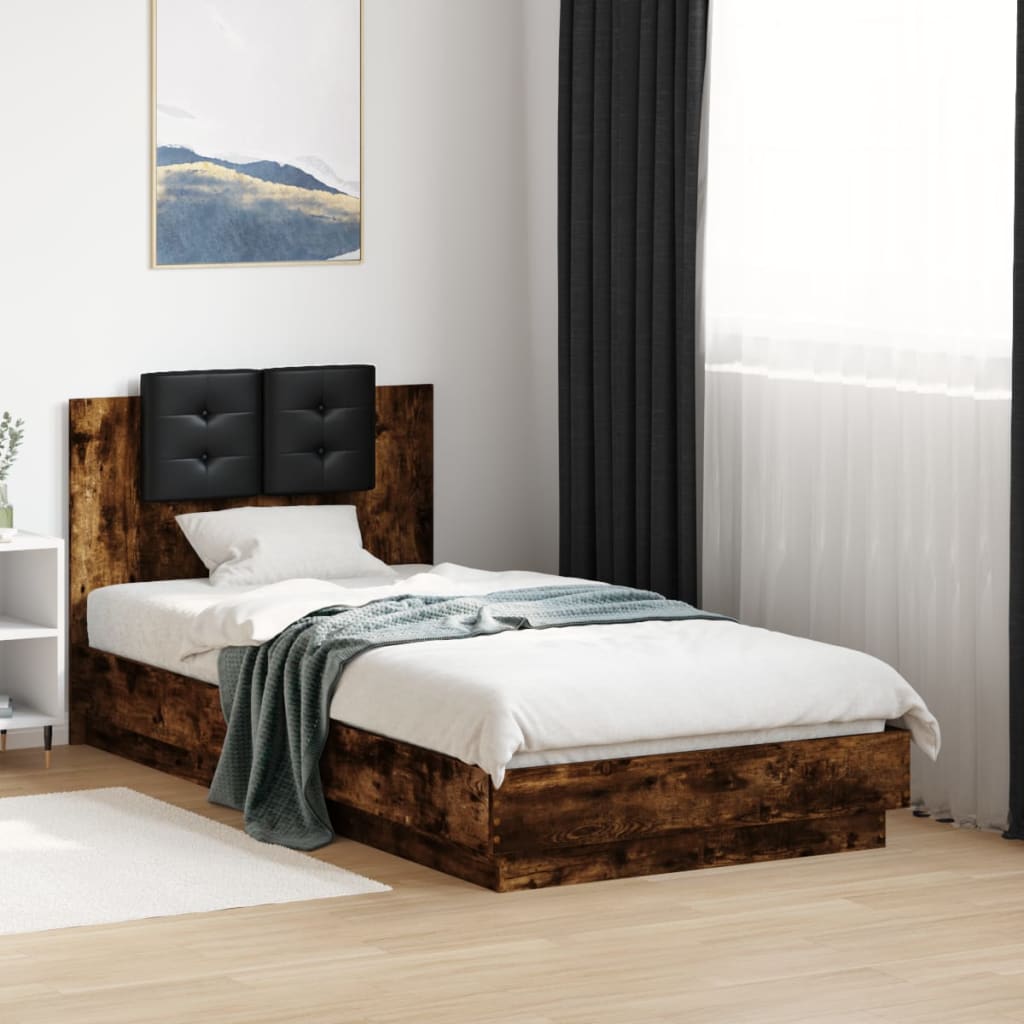 vidaXL Bed Frame | Smoked Oak | Engineered wood | Single | Bed Frame