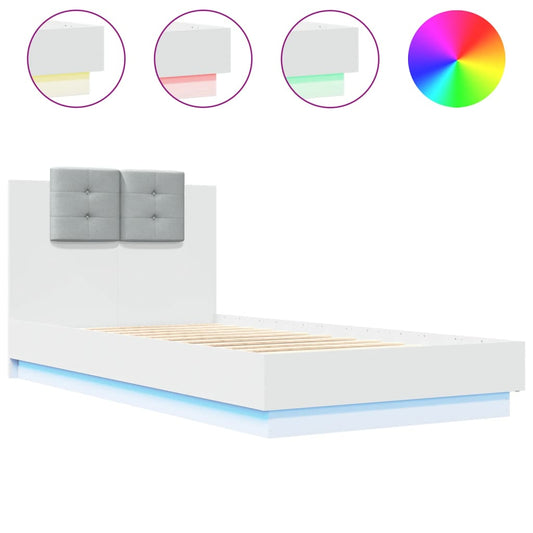 vidaXL Bed Frame | White | Engineered Wood, Plywood | Small Single | Bed Frame