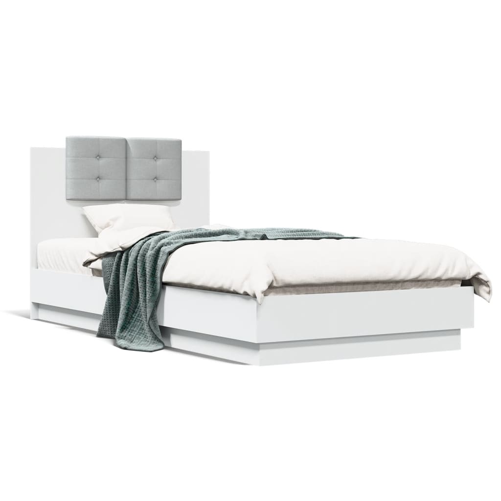 vidaXL Bed Frame | White | Engineered Wood, Plywood | Small Single | Bed Frame