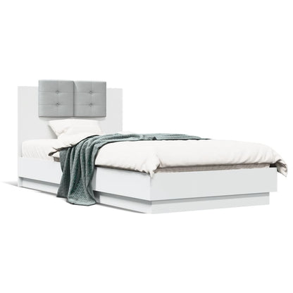 vidaXL Bed Frame | White | Engineered Wood, Plywood | Small Single | Bed Frame