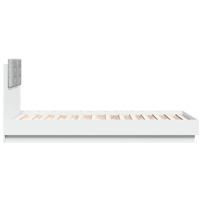 vidaXL Bed Frame with LED without Mattress White 75x190 cm Small Single