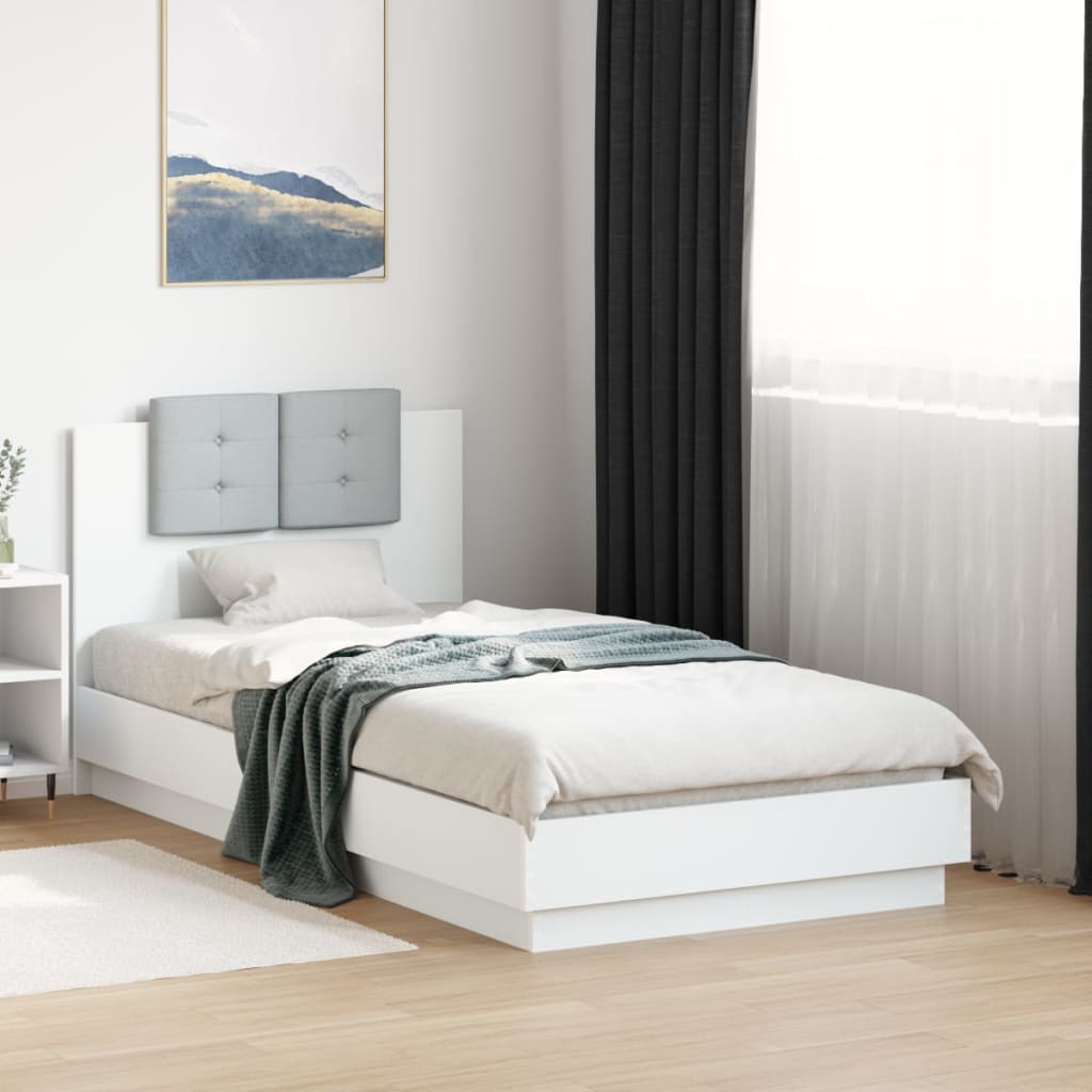 vidaXL Bed Frame | White | Engineered Wood, Plywood | Small Single | Bed Frame