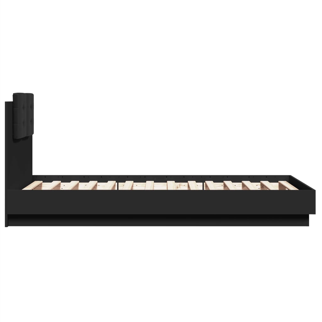 vidaXL Bed Frame | Black | Engineered wood | Small Single | Bed Frame