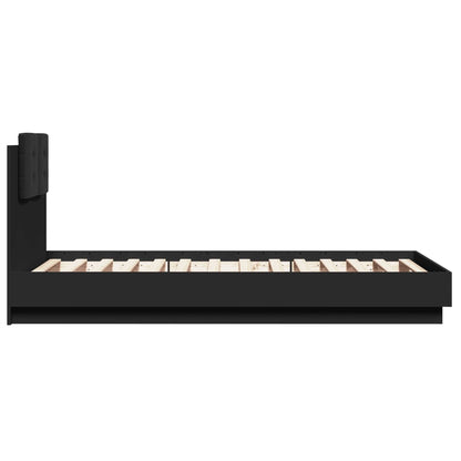 vidaXL Bed Frame | Black | Engineered wood | Small Single | Bed Frame