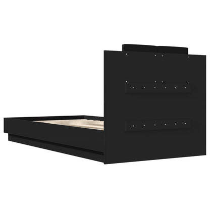 vidaXL Bed Frame | Black | Engineered wood | Small Single | Bed Frame