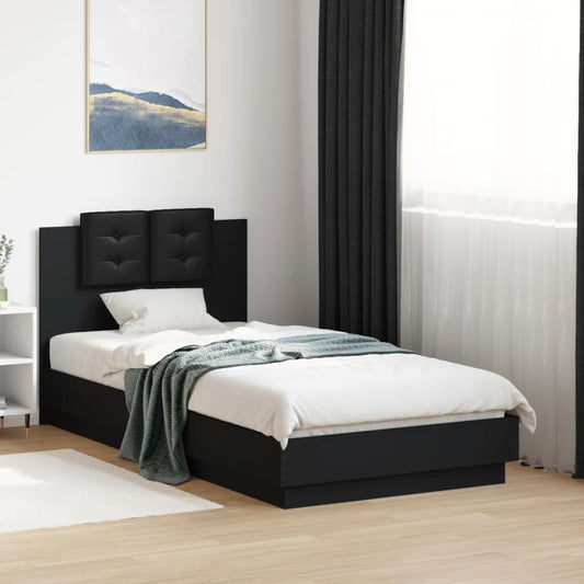 vidaXL Bed Frame | Black | Engineered wood | Small Single | Bed Frame