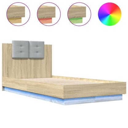 vidaXL Bed Frame | Sonoma oak | Engineered wood, Plywood | Small Single
