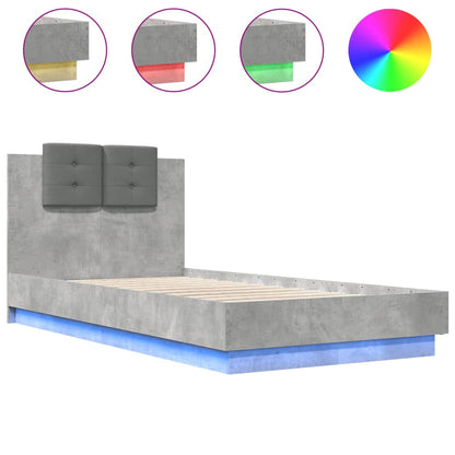 vidaXL Bed Frame | Concrete Grey | Engineered wood | Small Single | Bed Frame