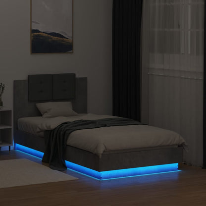 vidaXL Bed Frame | Concrete Grey | Engineered wood | Small Single | Bed Frame
