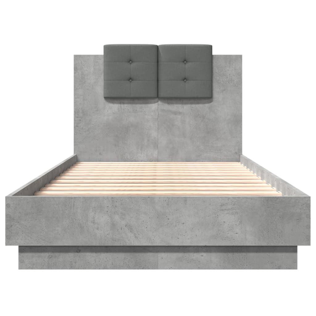 vidaXL Bed Frame | Concrete Grey | Engineered wood | Small Single | Bed Frame