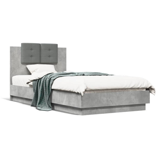 vidaXL Bed Frame | Concrete Grey | Engineered wood | Small Single | Bed Frame