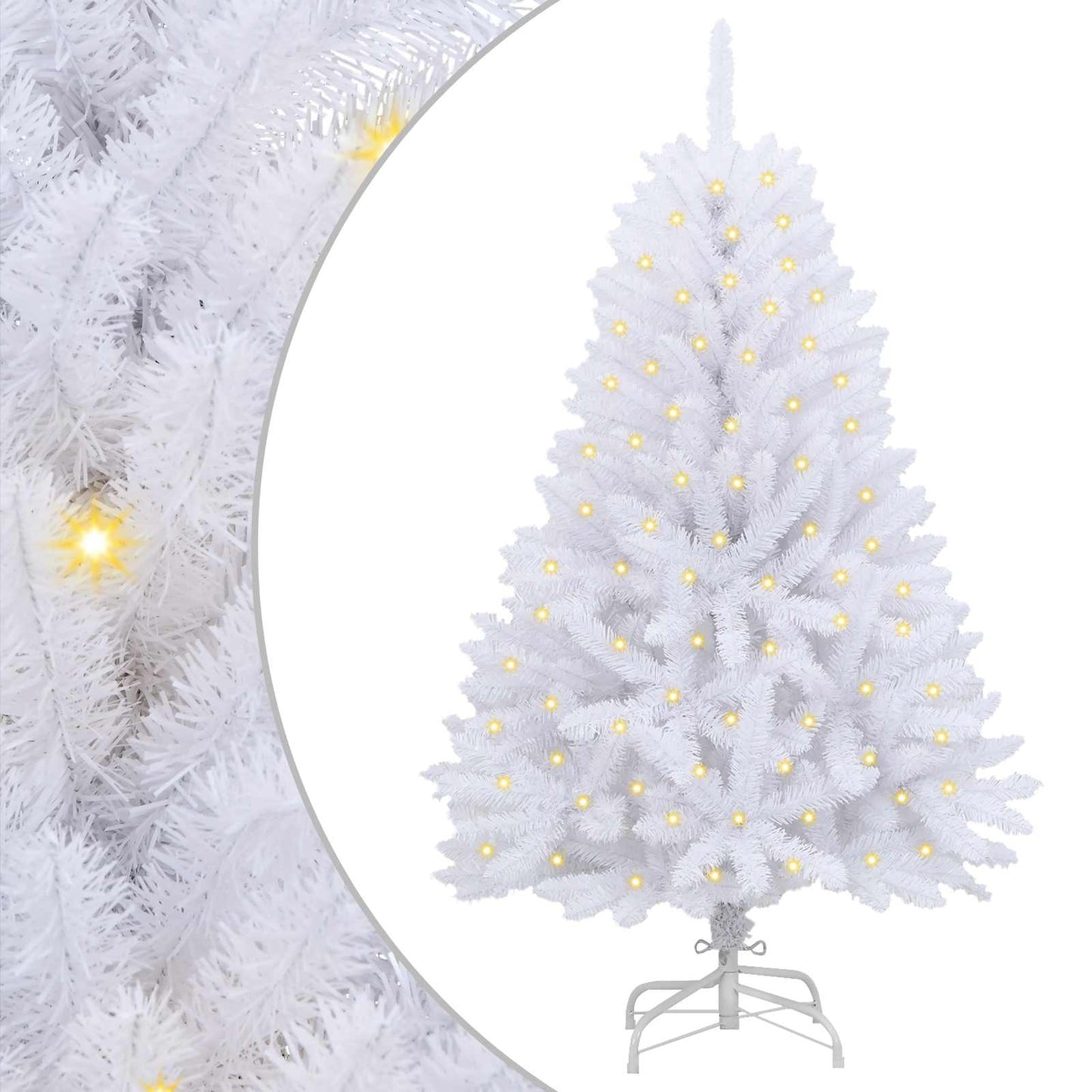 vidaXL Artificial Christmas Tree White 150 cm PVC and Metal