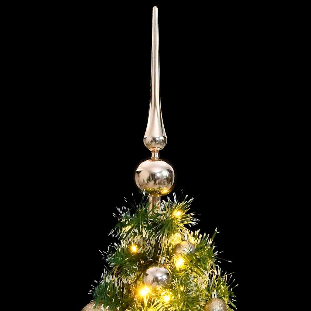 vidaXL Artificial Christmas Tree 150 LEDs&Ball Set&Flocked Snow 120 cm