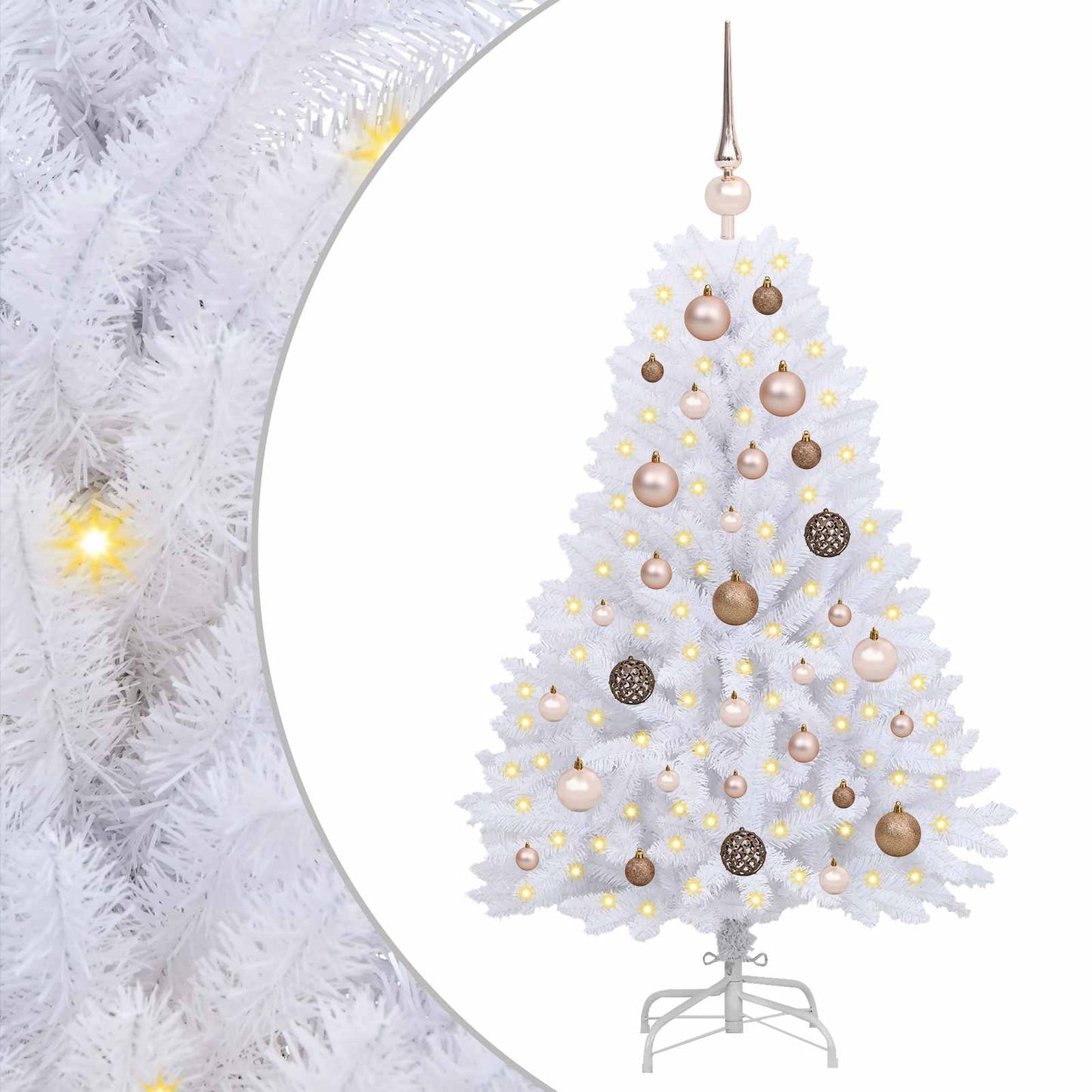 vidaXL Artificial Christmas Tree White 68 x 68 x 120 cm PVC and Metal
