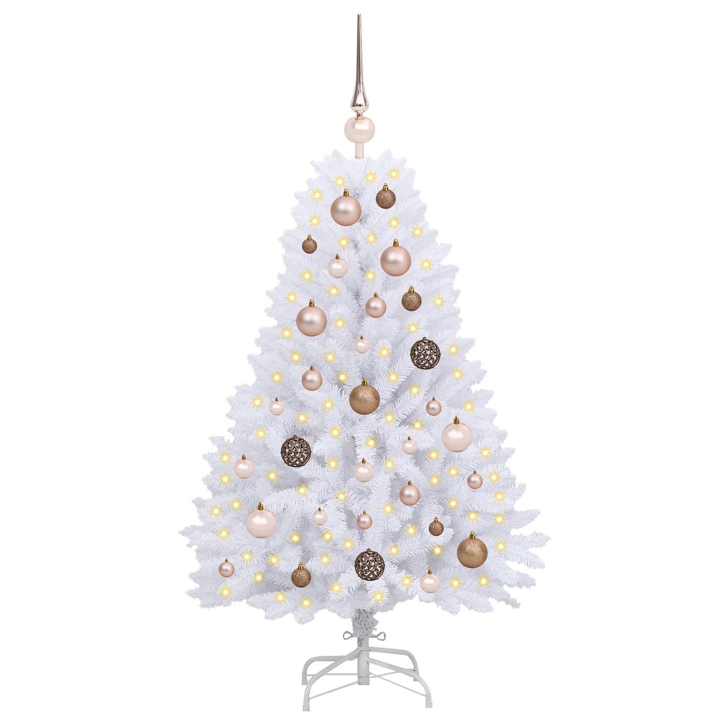 vidaXL Artificial Christmas Tree White 68 x 68 x 120 cm PVC and Metal