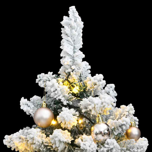 vidaXL Artificial Hinged Christmas Tree 150 LEDs & Ball Set 120 cm