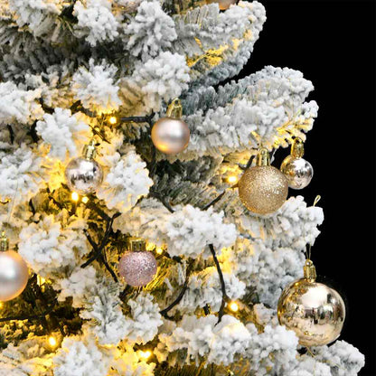 vidaXL Artificial Hinged Christmas Tree 150 LEDs & Ball Set 120 cm