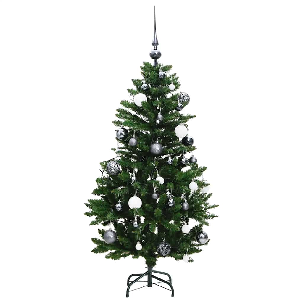 vidaXL Artificial Hinged Christmas Tree 150 LEDs & Ball Set 150 cm