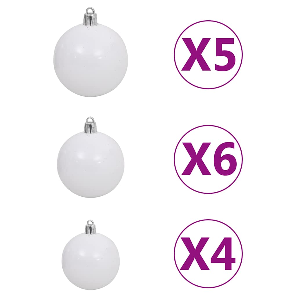 vidaXL Artificial Hinged Christmas Tree 150 LEDs & Ball Set 150 cm
