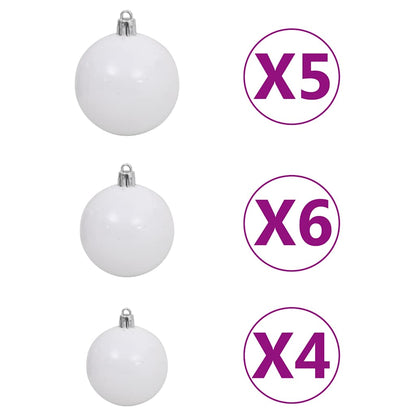 vidaXL Artificial Hinged Christmas Tree 150 LEDs & Ball Set 150 cm